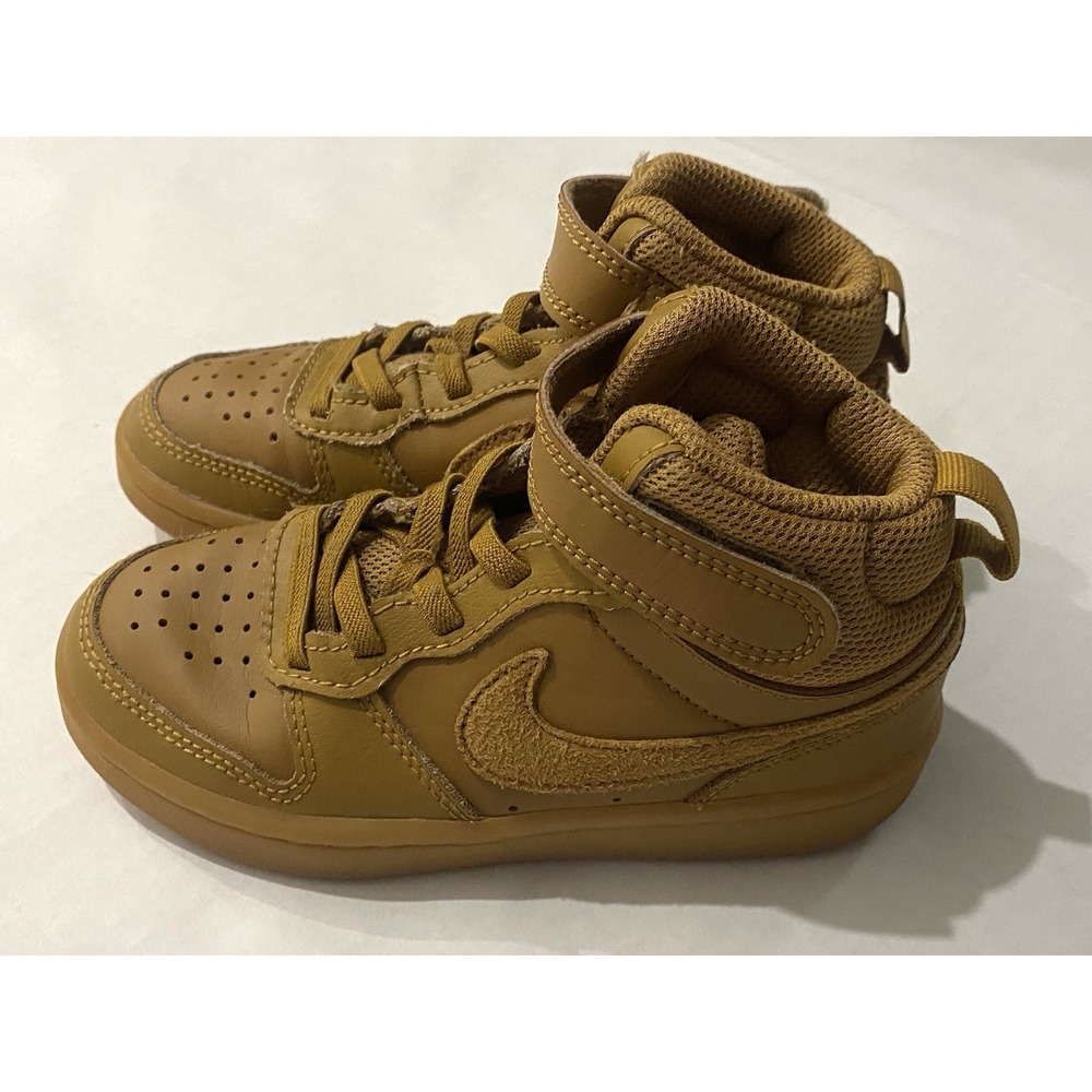 Nike Court Borough Mid Wheat Leather Sneakers. Size 11C